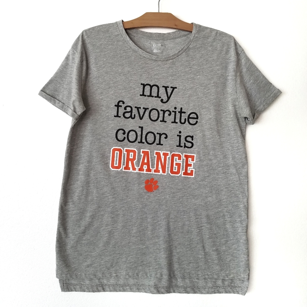 Royce Clemson Tigers graphic t-shirt Short Sleeve heather gray